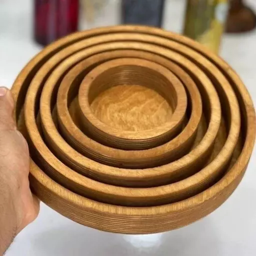 ست پذیرایی چوبی پنج تکه گرد